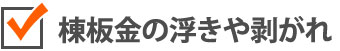 棟板金の浮きや剥がれ