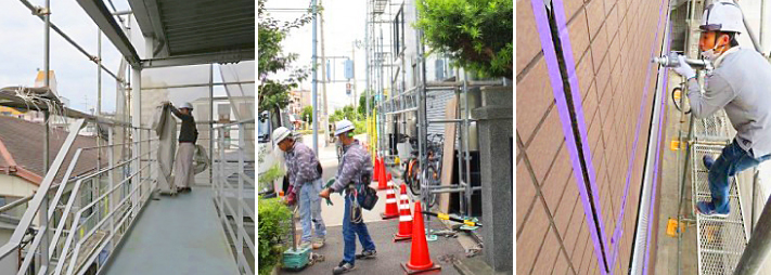 マンションやアパート・ビルの工事の様子