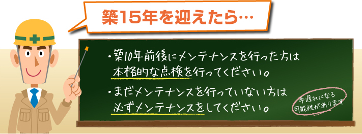 築１５年で必要なメンテナンス