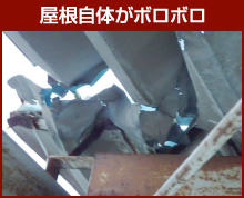 屋根自体がボロボロ