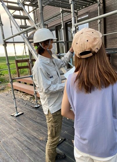 屋根点検実施中