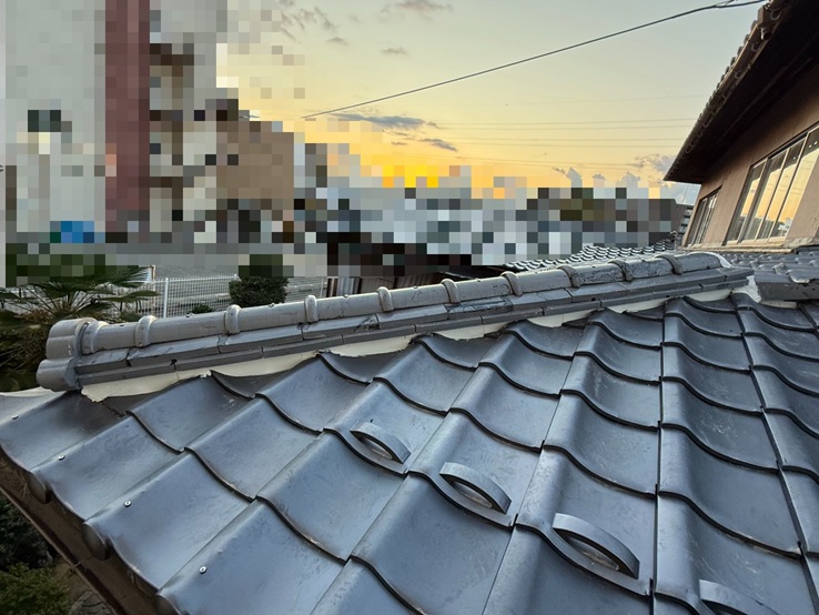 棟瓦の積み直し