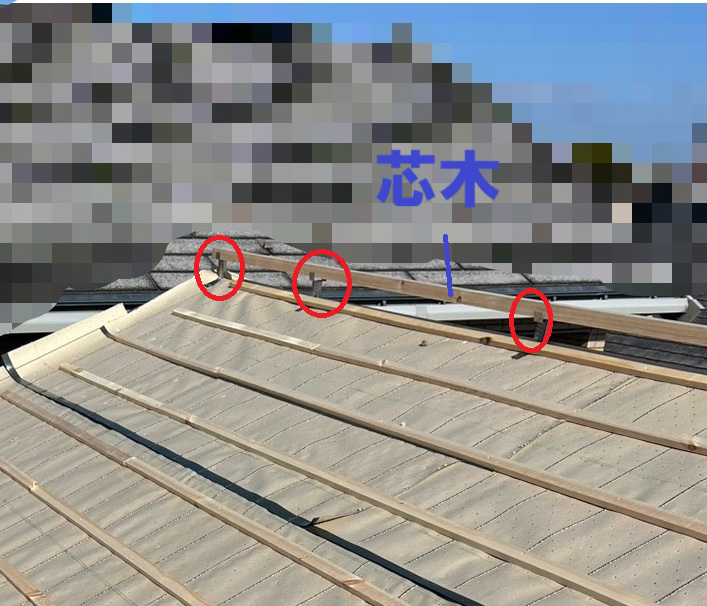 強化棟・芯木設置