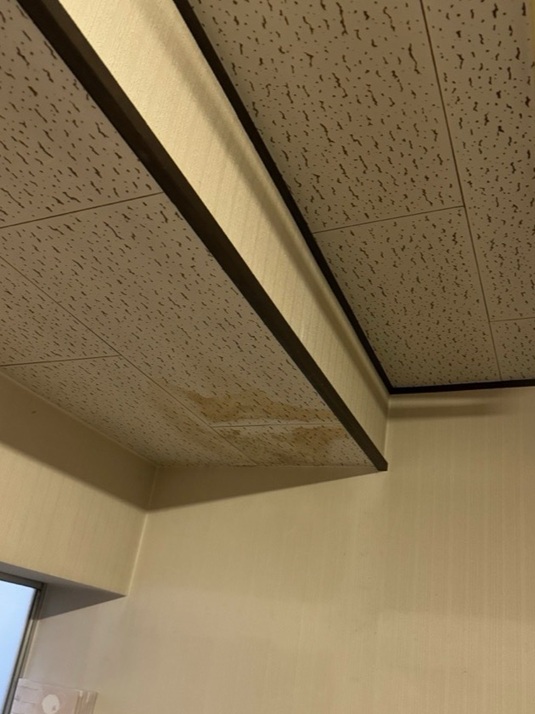 天井に雨漏りの跡