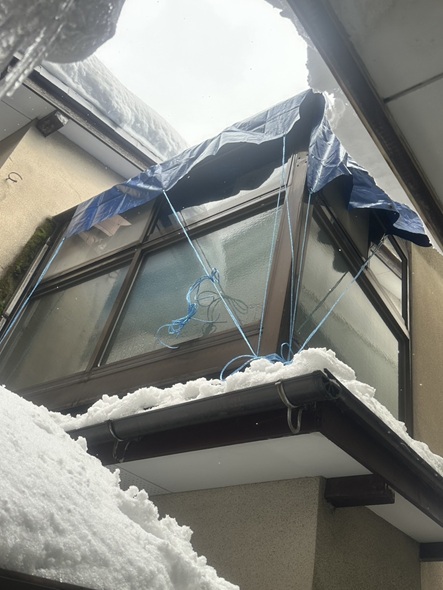 2階物干し屋根養生