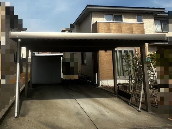 カーポートのタイトフレームにサビ