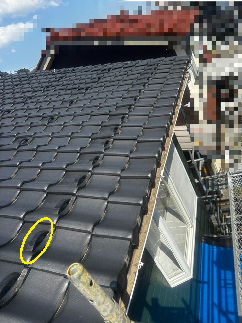 雪止め瓦にゆきもちくんを設置