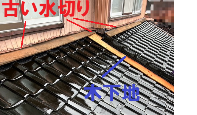 古い水切りをカット