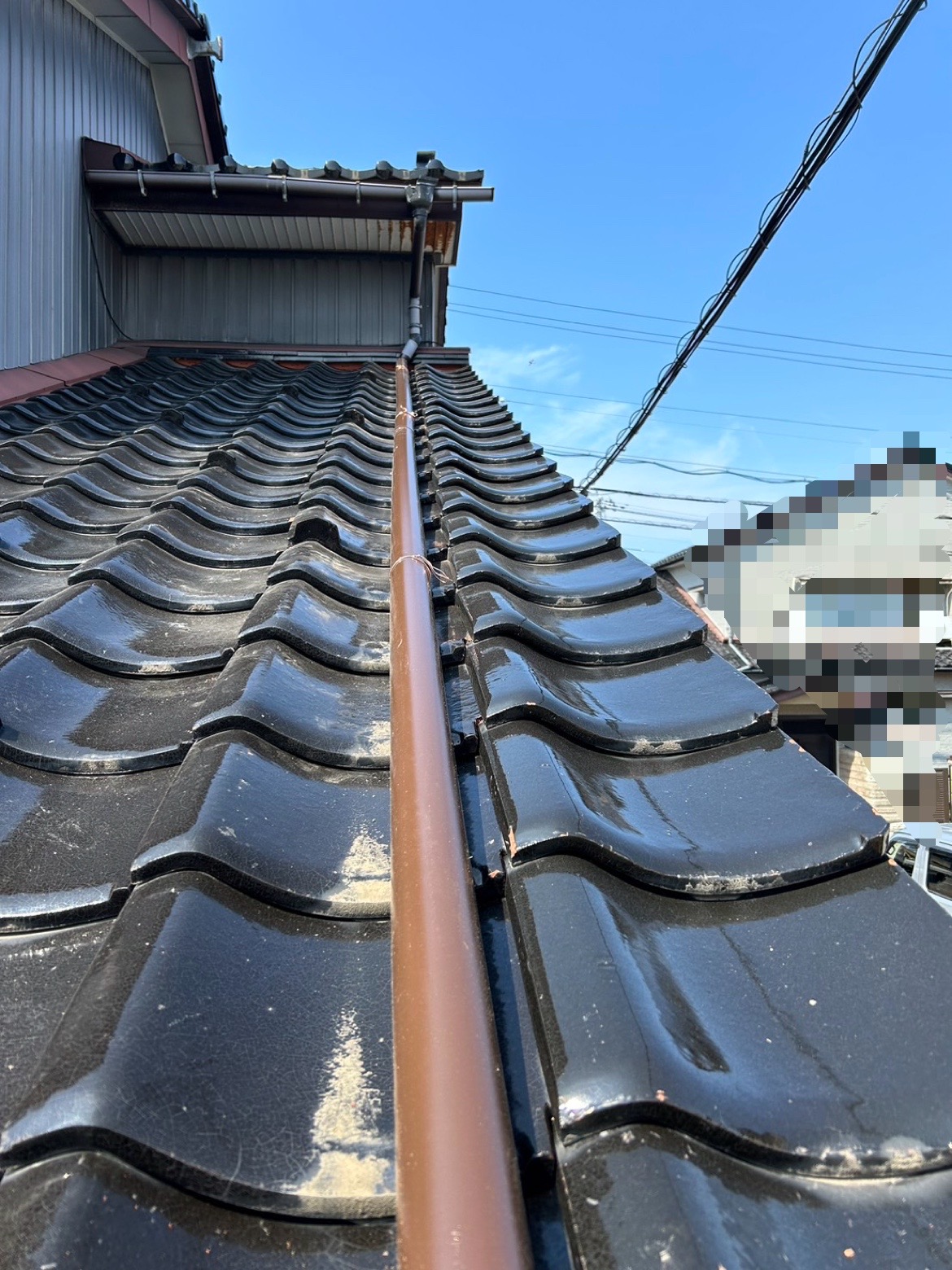 外れて壊れた雨どい交換後