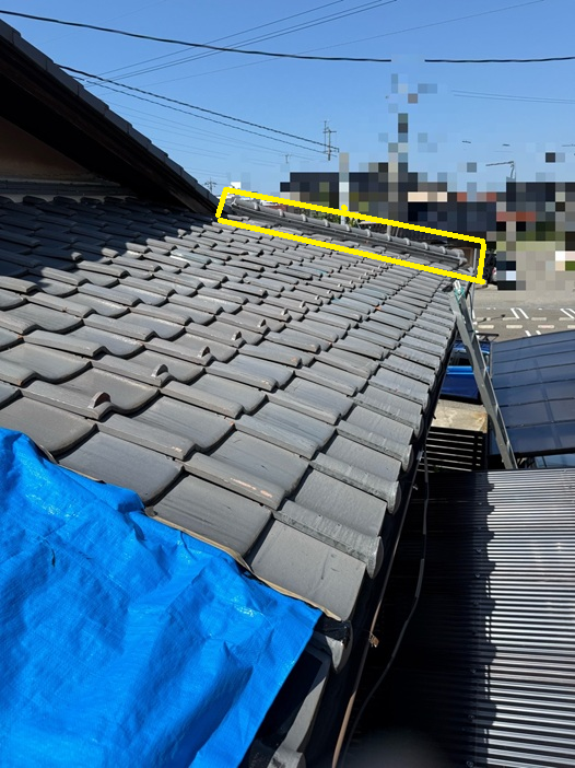 棟瓦は一旦取り外す