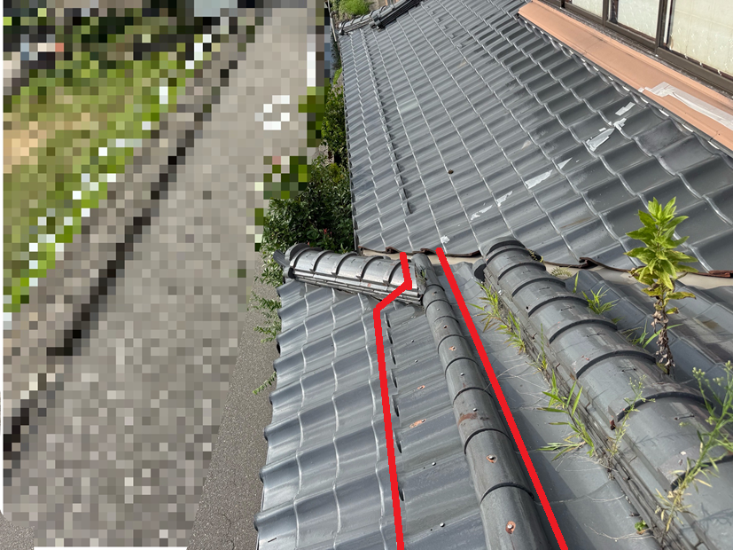 下り棟を直した後