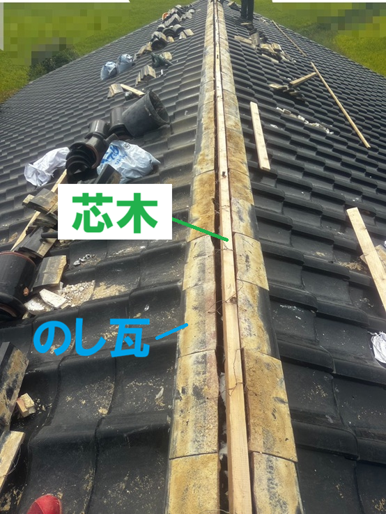 芯木を強化棟金具に固定