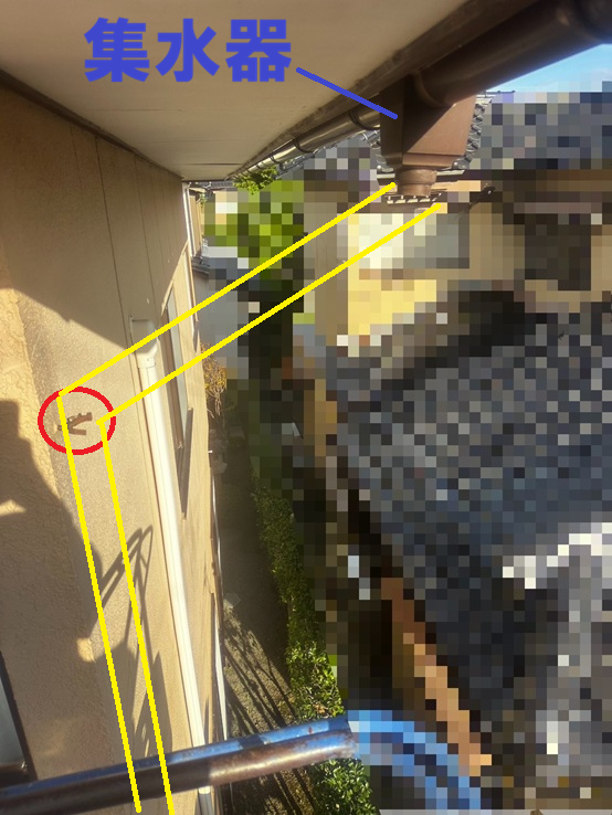 外れた雨どい