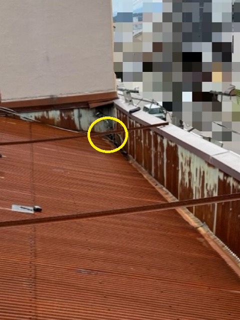 雨漏り 波トタン屋根 谷樋 サビ