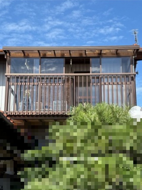 【川北町】雹（ひょう）被害！ベランダ屋根の波板に穴があいています【現場調査】