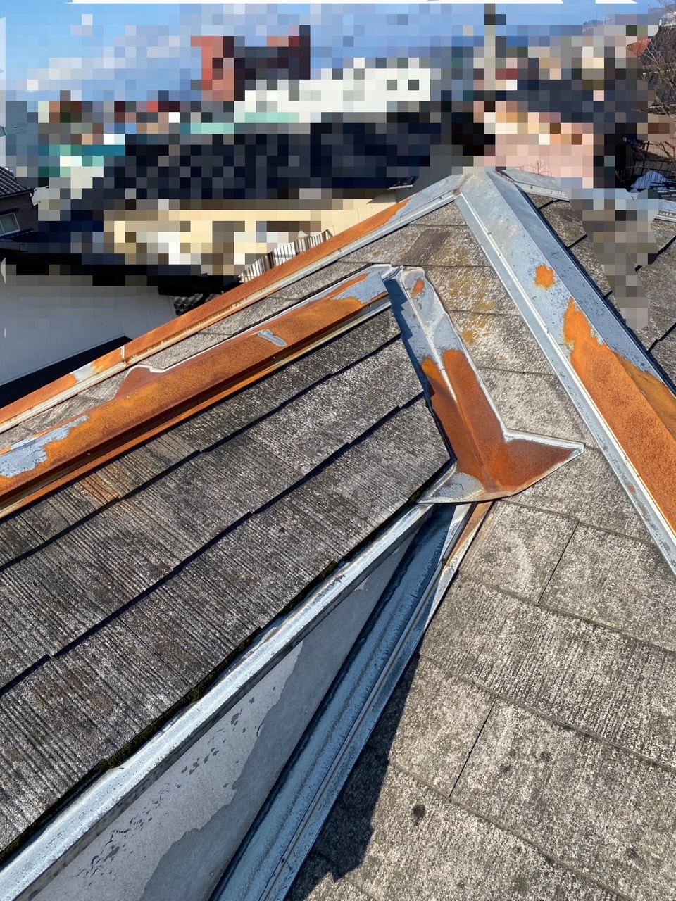 棟板金の不具合サビ