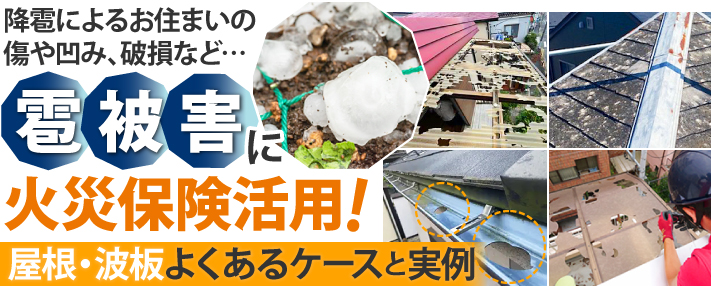 降雹によるお住まいの傷や凹み、破損など…雹被害に火災保険活用！屋根・波板よくあるケースと実例